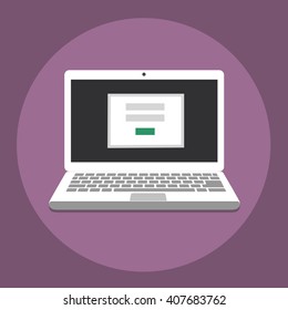 Vector flat illustration laptop