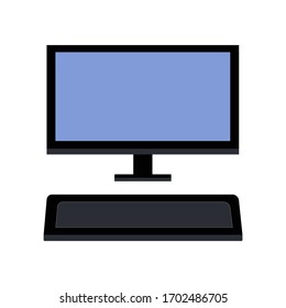 vector flat illustration. laptop, computer isolated on white. design element for a website, app, or articles