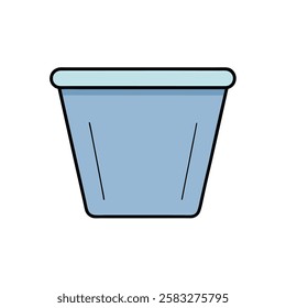 Vector flat illustration of a laundry basket. Ideal for home, cleaning, laundry, household chores, and domestic care designs.