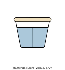 Vector flat illustration of a laundry basket. Ideal for home, cleaning, laundry, household chores, and domestic care designs.