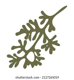 Vector flat illustration with leaf on a white background. Spring leaf for International Women's Day, Wedding and Mother's Day. Leaf for decoration psatterns, cards, posters.