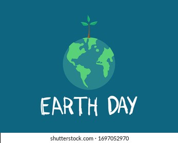 Vector flat illustration, little men prepare for the day of the Earth, save the planet, save energy, the concept of the Earth day