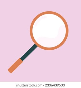 Vector flat illustration of a magnifying glass.