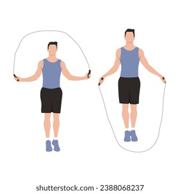 Vector flat illustration of Man doing exercise isolated.Tutorial workouts weight training. Collection of bodybuilding