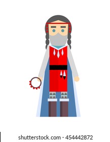 Vector flat illustration of man on white background.