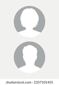 Vector flat illustration. Man and woman icon. Avatar, user profile, person icon, gender neutral silhouette, profile picture. Suitable for social media profiles, icons, screensavers and as a template.