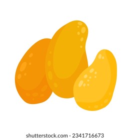 Vector flat illustration of mango isolated from background. Clipart juicy tropical fruits. Design object for stickers, menus, recipes