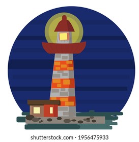 vector flat illustration mayak can be the basis for a company logo, postcard, website illustration, print