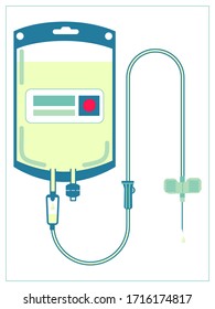 Vector flat illustration with medical dropper and injection needle.