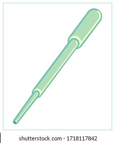 Vector flat illustration with medicine dropper icon. Stylized drawing for your web site design, logo, app, UI. Isolated stock illustration on white background.