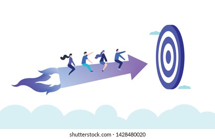 vector flat illustration modern flat design, conceptual of teamwork, successful keyword, company development, can be used for presentation, web banner, business article