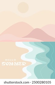 Vector flat illustration. Modern poster. Relaxation and vacation concept. Perfect for a summer sale post or banner.