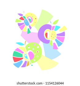 Vector flat illustration of mosaic apples.