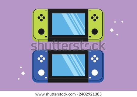 vector flat illustration Nintendo retro gameplay kids. memories of old childhood games
