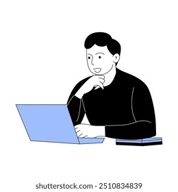 vector flat illustration of office worker