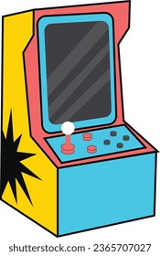 Vector flat illustration of old school console games, nostalgic games. retro gaming stick. children's games.