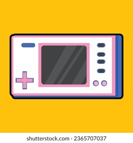 Vector flat illustration of old school console games, nostalgic games. retro gaming stick. children's games.