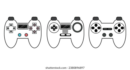 Vector flat illustration of old school console games, nostalgic games. retro gaming stick. children's games.