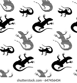 Vector flat illustration on white background. Monochrom abstract background.
Abstract illustration. Reptile, lizard. Animal. Wildlife in desert.
