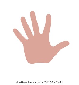 Vector flat illustration of an open palm with spread fingers. Vector design element for infographic, web, internet, presentation.