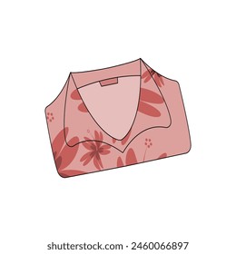 Ilustración plana de Vector de un ícono de camisa hawaiana naranja sobre un fondo blanco.