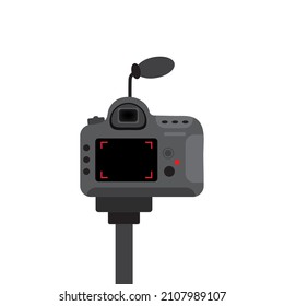vector flat illustration of photo video camera on white isolated background