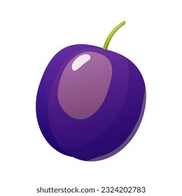 Vector flat illustration of plum