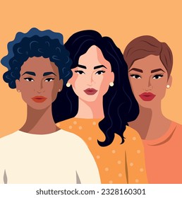 Vector flat illustration poster of International Women's Day of Women Vector concept of movement for gender equality and empowerment of women