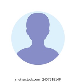 Ilustración plana de Vector en gradaciones púrpura-azul. Avatar, perfil de usuario, icono de persona, imagen de perfil. Adecuado para perfiles de redes sociales, íconos, protectores de pantalla y como Plantilla.