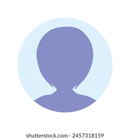 Vector flat illustration in purple-blue gradations. Avatar, user profile, person icon, profile picture. Suitable for social media profiles, icons, screensavers and as a template.