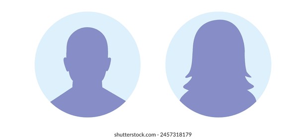 Vector flat illustration in purple-blue gradations. Avatar, user profile, person icon, profile picture. Suitable for social media profiles, icons, screensavers and as a template.
