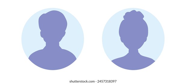 Vector flat illustration in purple-blue gradations. Avatar, user profile, person icon, profile picture. Suitable for social media profiles, icons, screensavers and as a template.