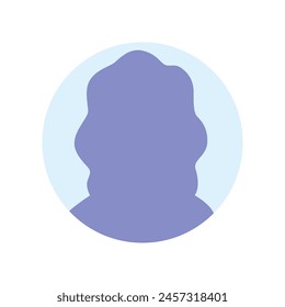 Vector flat illustration in purple-blue gradations. Avatar, user profile, person icon, profile picture. Suitable for social media profiles, icons, screensavers and as a template.