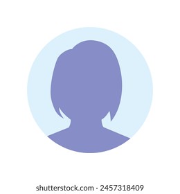 Ilustración plana de Vector en gradaciones púrpura-azul. Avatar, perfil de usuario, icono de persona, imagen de perfil. Adecuado para perfiles de redes sociales, íconos, protectores de pantalla y como Plantilla.
