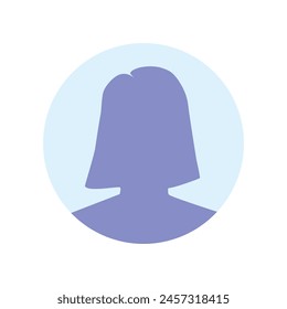 Vector flat illustration in purple-blue gradations. Avatar, user profile, person icon, profile picture. Suitable for social media profiles, icons, screensavers and as a template.