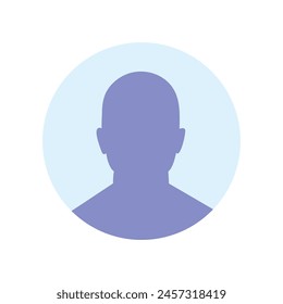 Ilustración plana de Vector en gradaciones púrpura-azul. Avatar, perfil de usuario, icono de persona, imagen de perfil. Adecuado para perfiles de redes sociales, íconos, protectores de pantalla y como Plantilla.