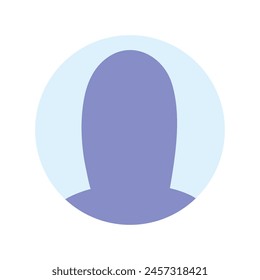 Vector flat illustration in purple-blue gradations. Avatar, user profile, person icon, profile picture. Suitable for social media profiles, icons, screensavers and as a template.