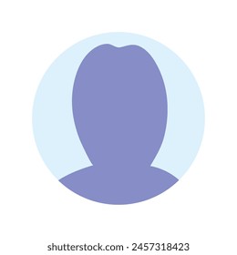 Flache Darstellung der Vektorgrafik in violett-blauen Abstufungen. Avatar, Benutzerprofil, Personensymbol, Profilbild. Geeignet für Social Media Profile, Icons, Bildschirmschoner und als Vorlage.