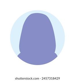 Ilustración plana de Vector en gradaciones púrpura-azul. Avatar, perfil de usuario, icono de persona, imagen de perfil. Adecuado para perfiles de redes sociales, íconos, protectores de pantalla y como Plantilla.