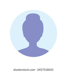 Vector flat illustration in purple-blue gradations. Avatar, user profile, person icon, profile picture. Suitable for social media profiles, icons, screensavers and as a template.