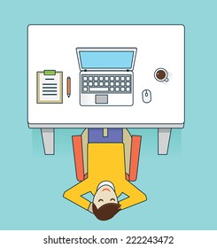 Vector flat illustration recreation of businessman - vector illustration
