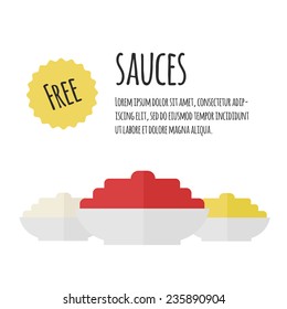 Vector flat illustration of sauces