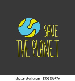 Vector flat illustration. Save the planet. Eps 10