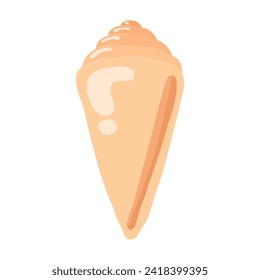 Vector flat illustration of sea shell. Underwater inhabitants of the seabed.