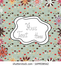 Vector flat illustration. Seamless. Vivid tropical flowers and leaves on neutral, white and gray background. Tropic plant.