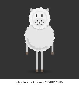 Vector flat illustration of sheep