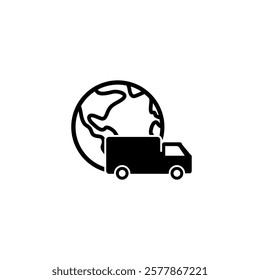 vector flat illustration of shipping, delivery throughout the world.