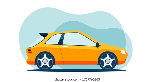 Vector flache Abbildung eines kleinen Stadtautos