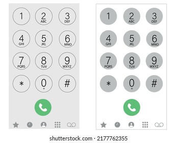 Vector Flat Illustration. Smartphone Keyboard Design Concept. Cell Phone Numbers Panel, Mobile Phones Digital Dial Communication Screen.