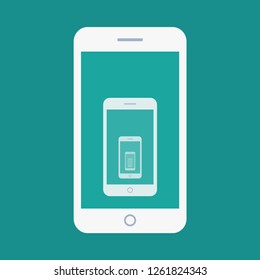 Vector flat illustration of smartphone recursion